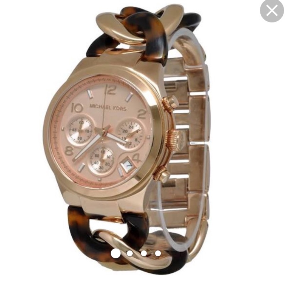 Michael Kors tortoiseshell & rose gold watch